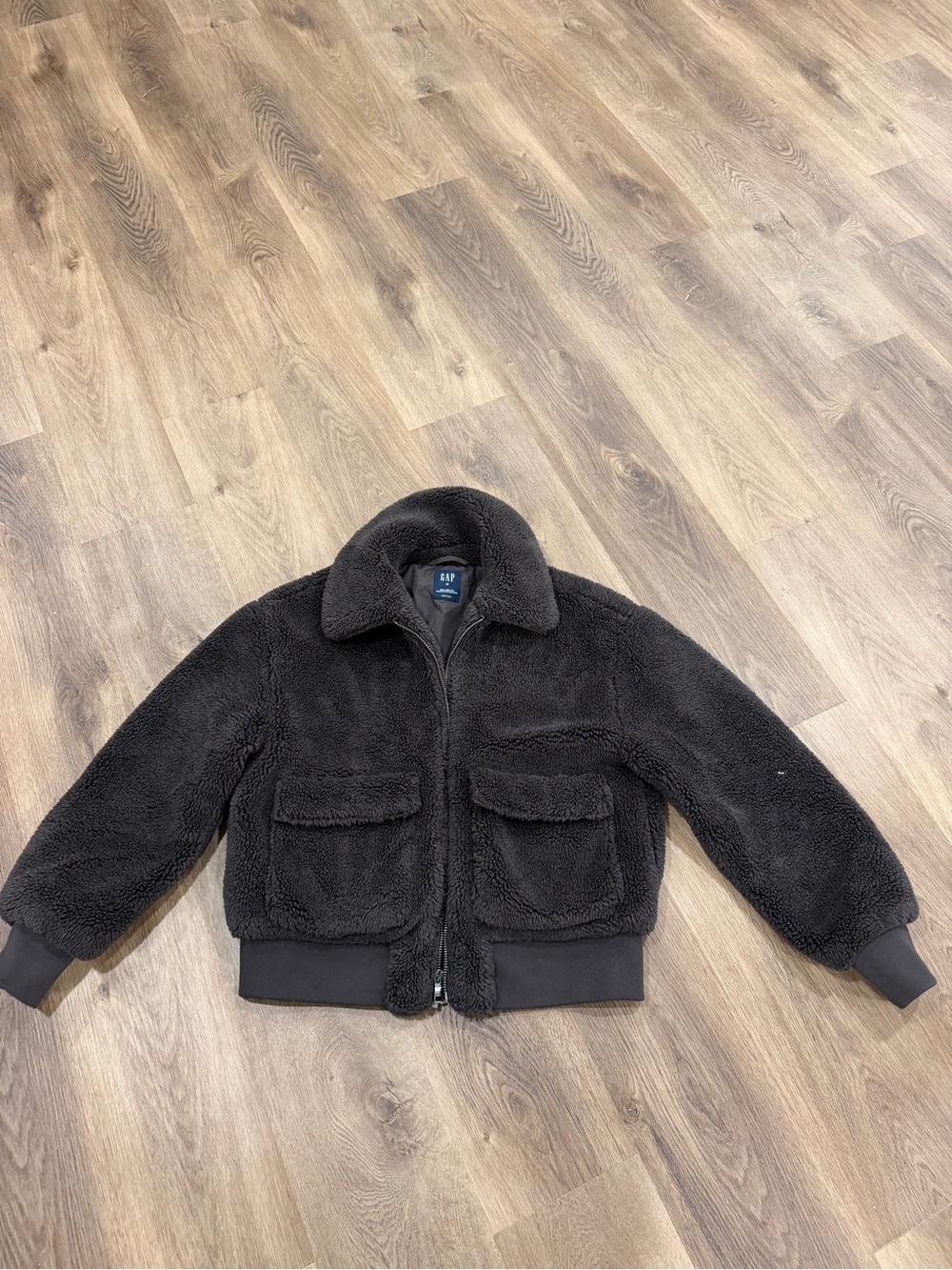 GAP Gray Sherpa Zip Jacket